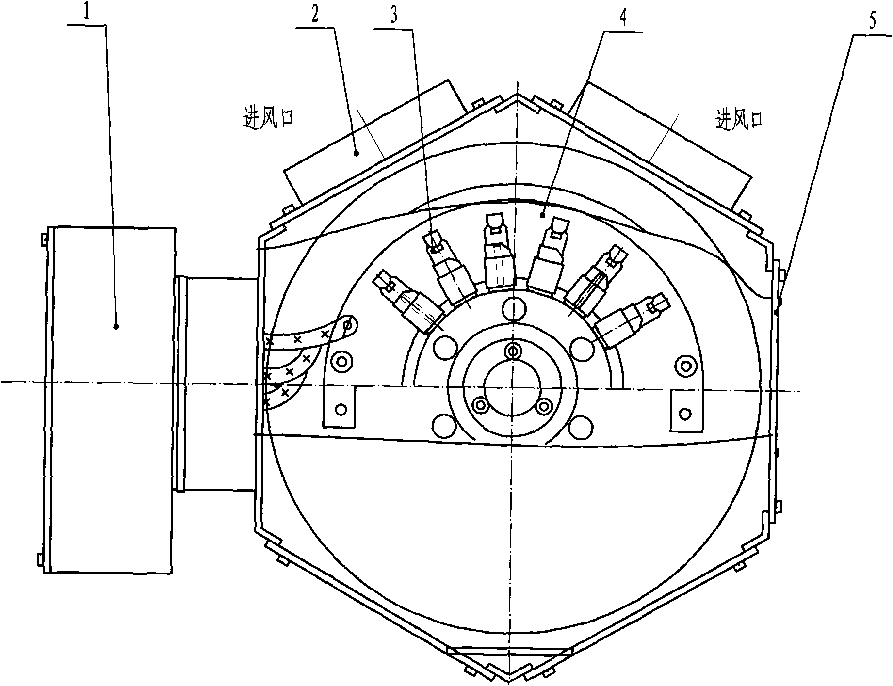 Radiating and anti-carbon powder device of collector ring component of motor of wound rotor