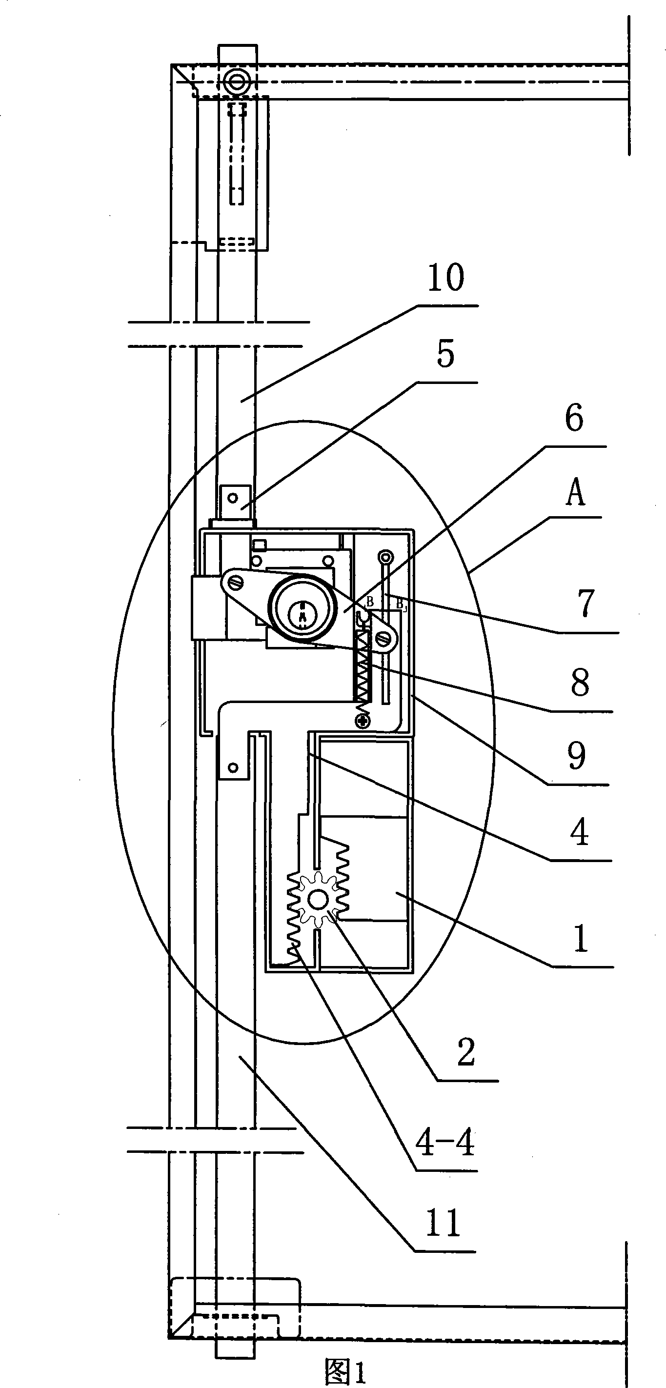 Gear rack transmission type automatic locking device