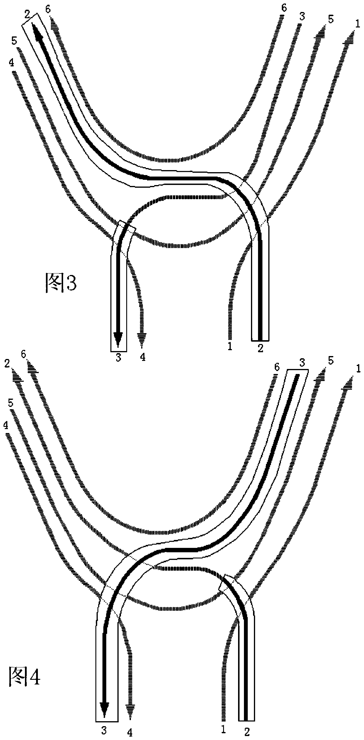 Two-layer overpass for junction of three roads