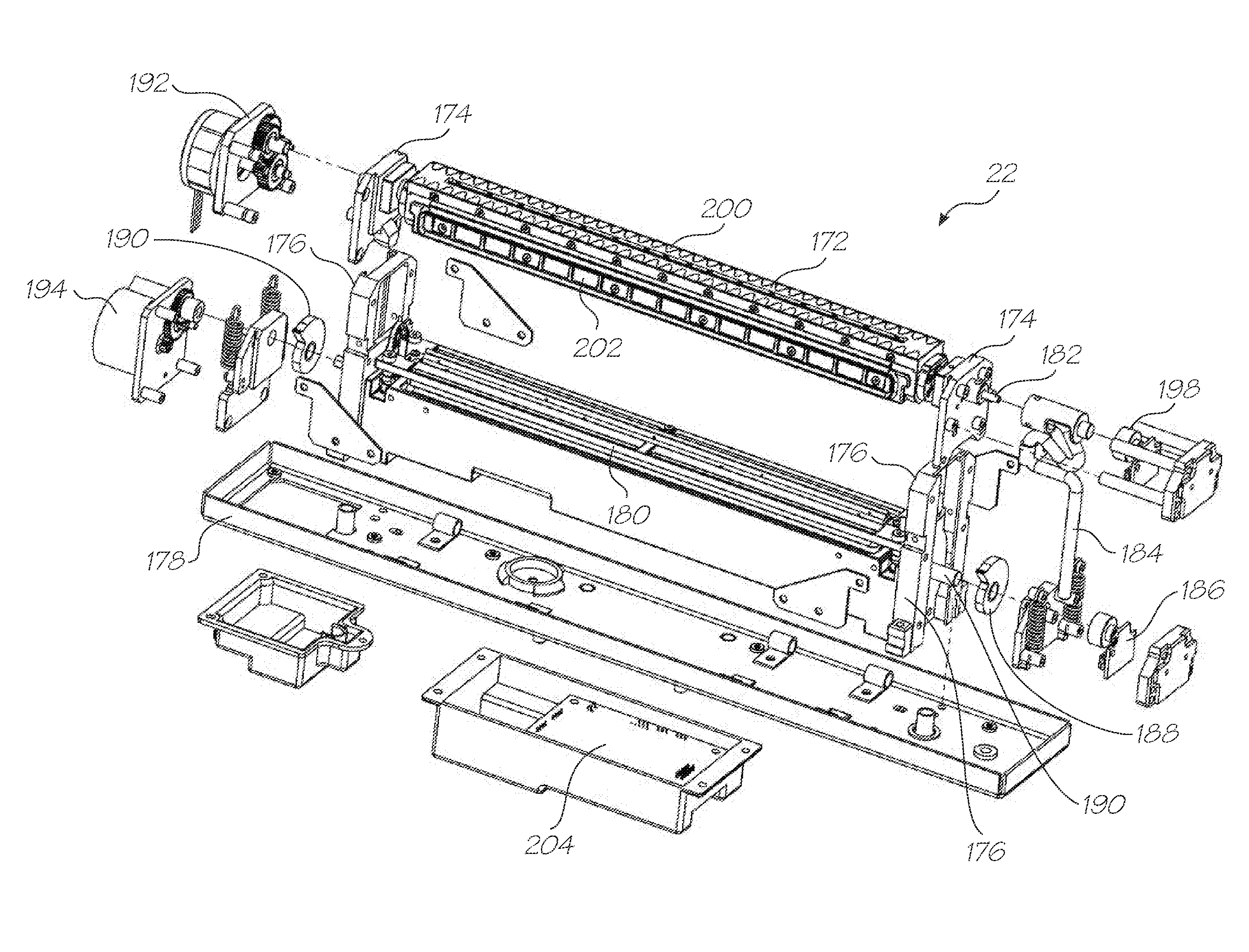 Printing system with printheads supplied by multiple ink conduits connected by a bypass line