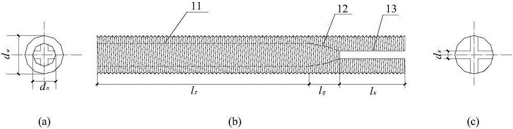 Anchor rod device and method for reinforcing section through anchoring of anchor rod device