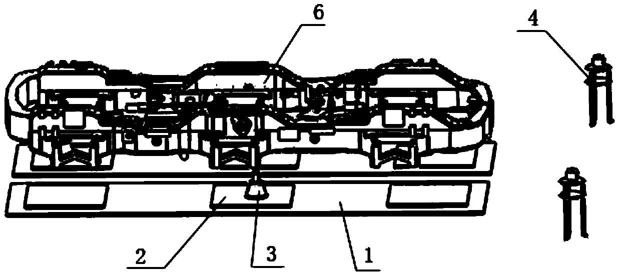A method and device for measuring the flatness of a rail transit locomotive bogie without a platform
