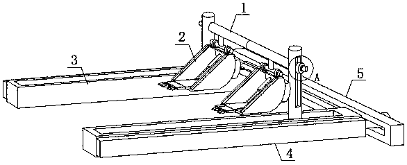 Ore transportation and ore discharging device for ore mining vehicle