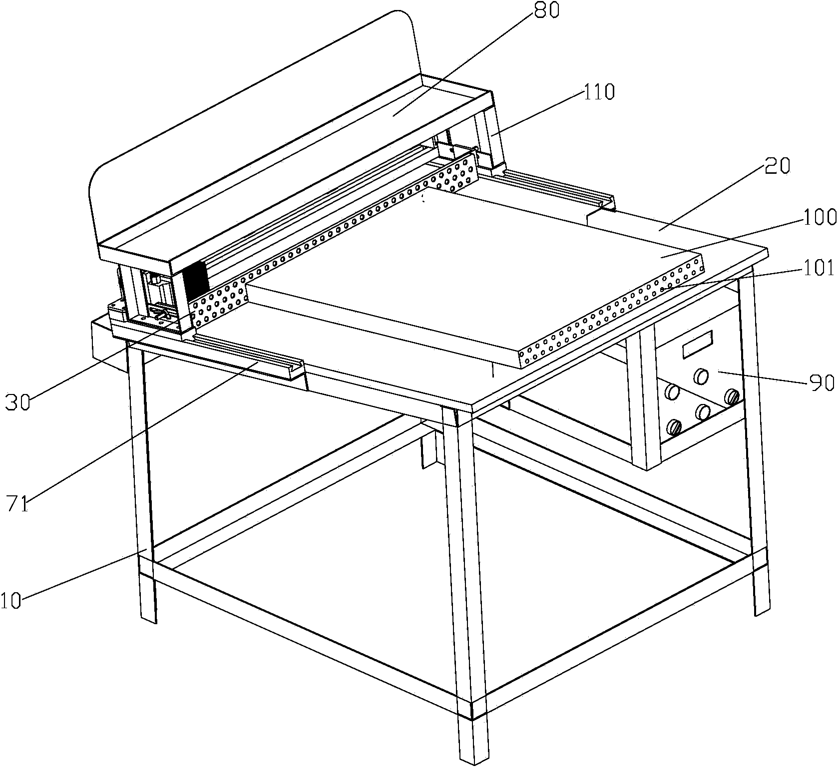 Pipe-penetrating work table
