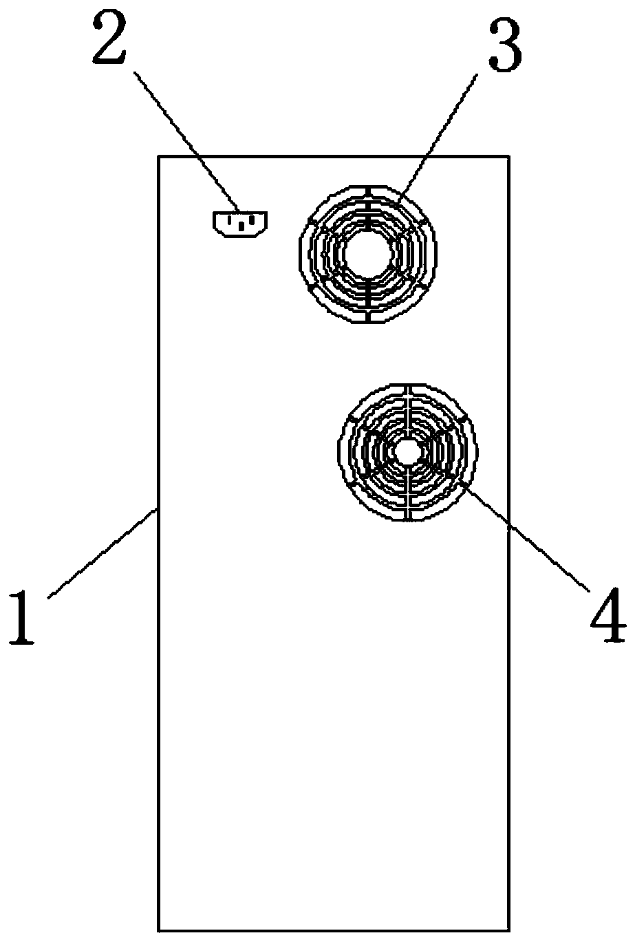 Computer case high-temperature alarm device utilizing wind pressure