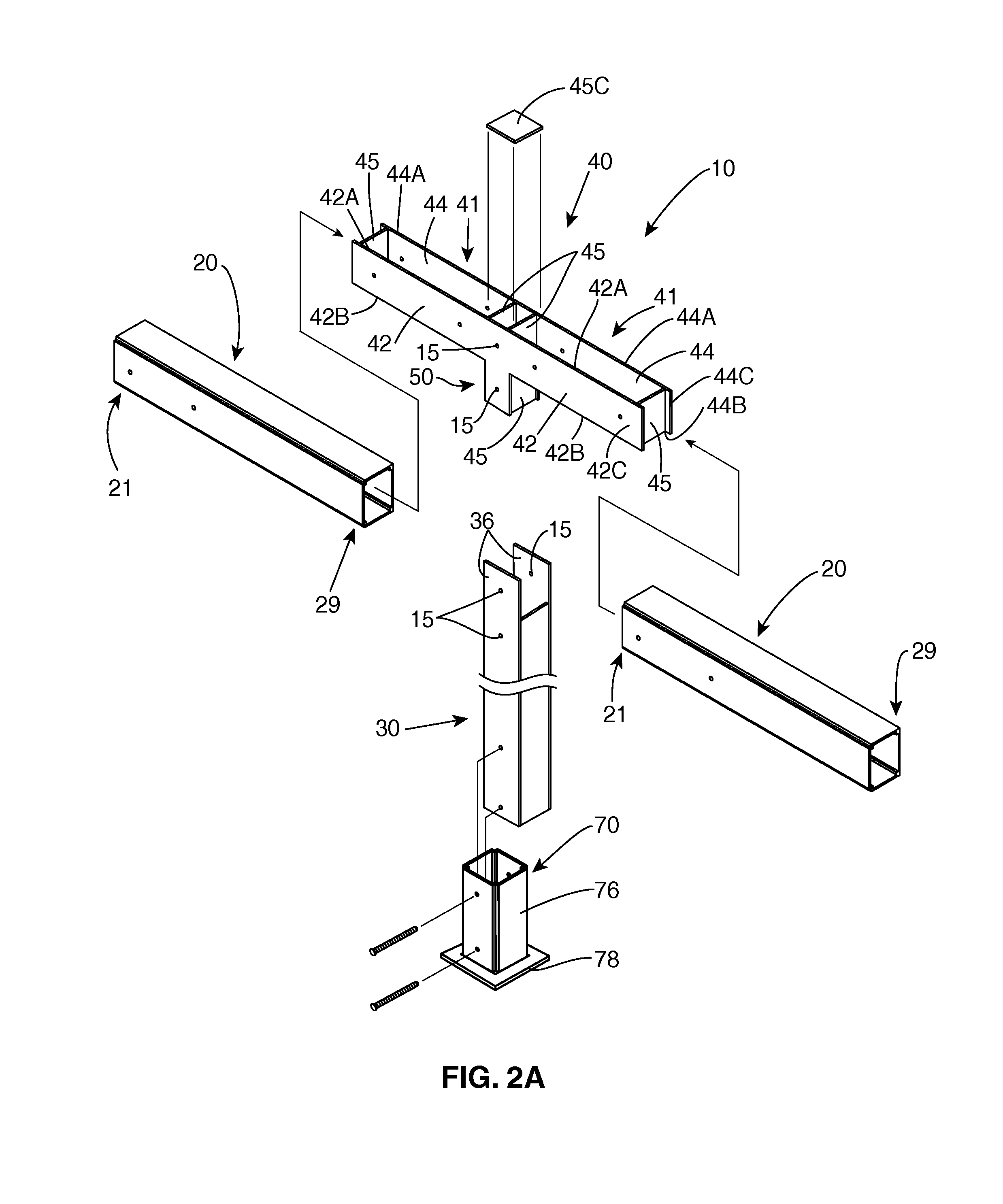 Screen support assembly with wide lateral support efficiency
