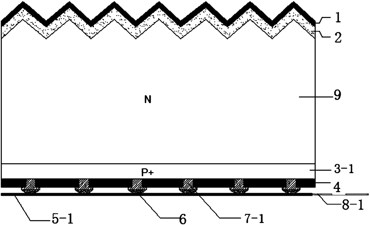 Full back electrode contact crystalline silicon solar cell structure and preparation method thereof