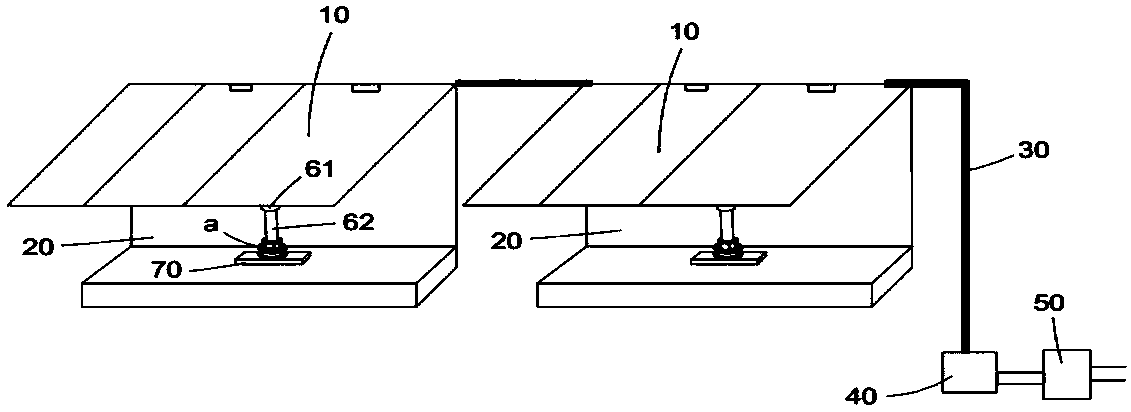 Single dimension tracking based snow-proof solar photovoltaic power generation device