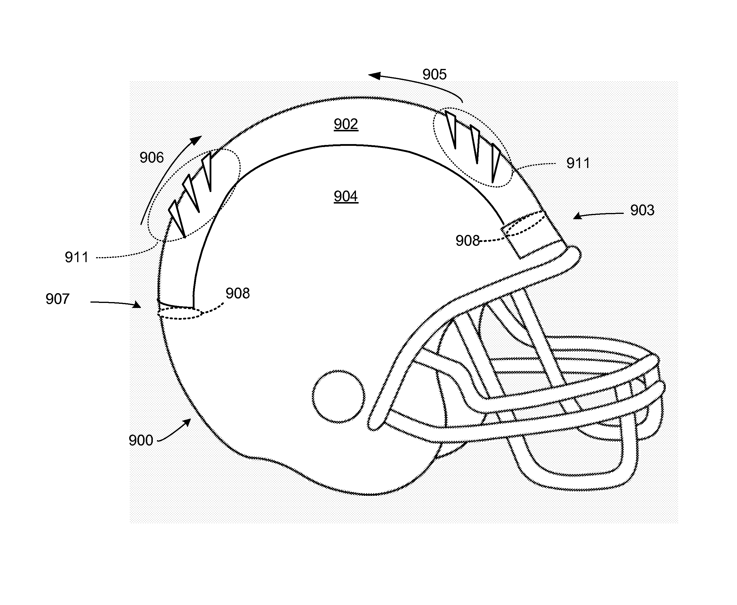 Protective headgear with impact diffusion