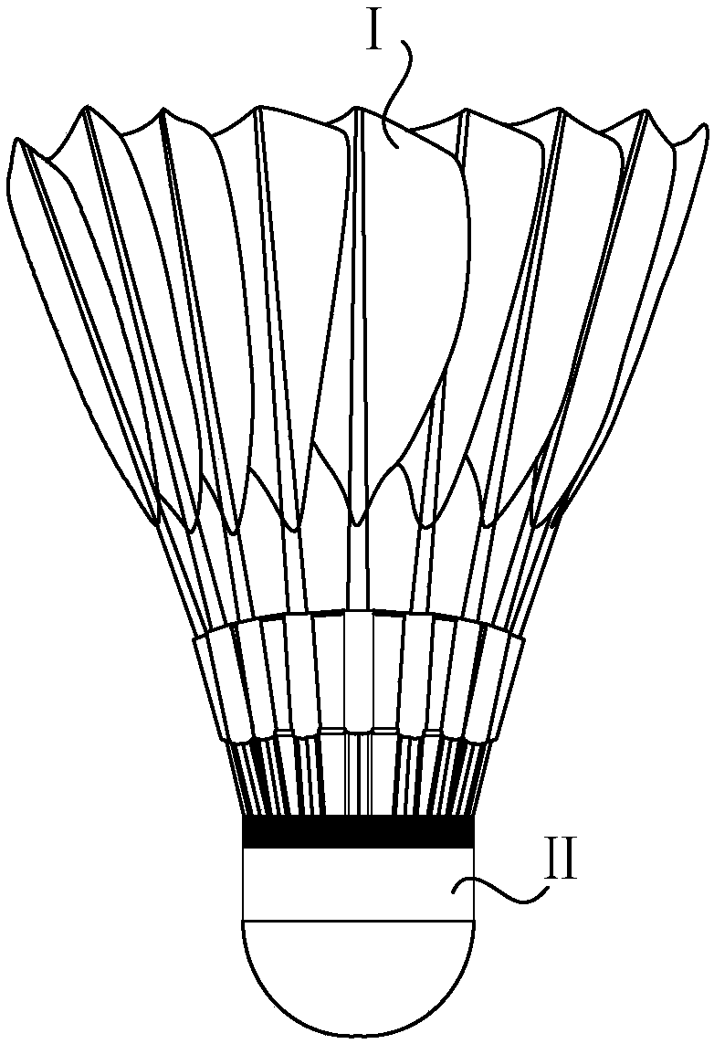 Three-section type badminton hair planting frame