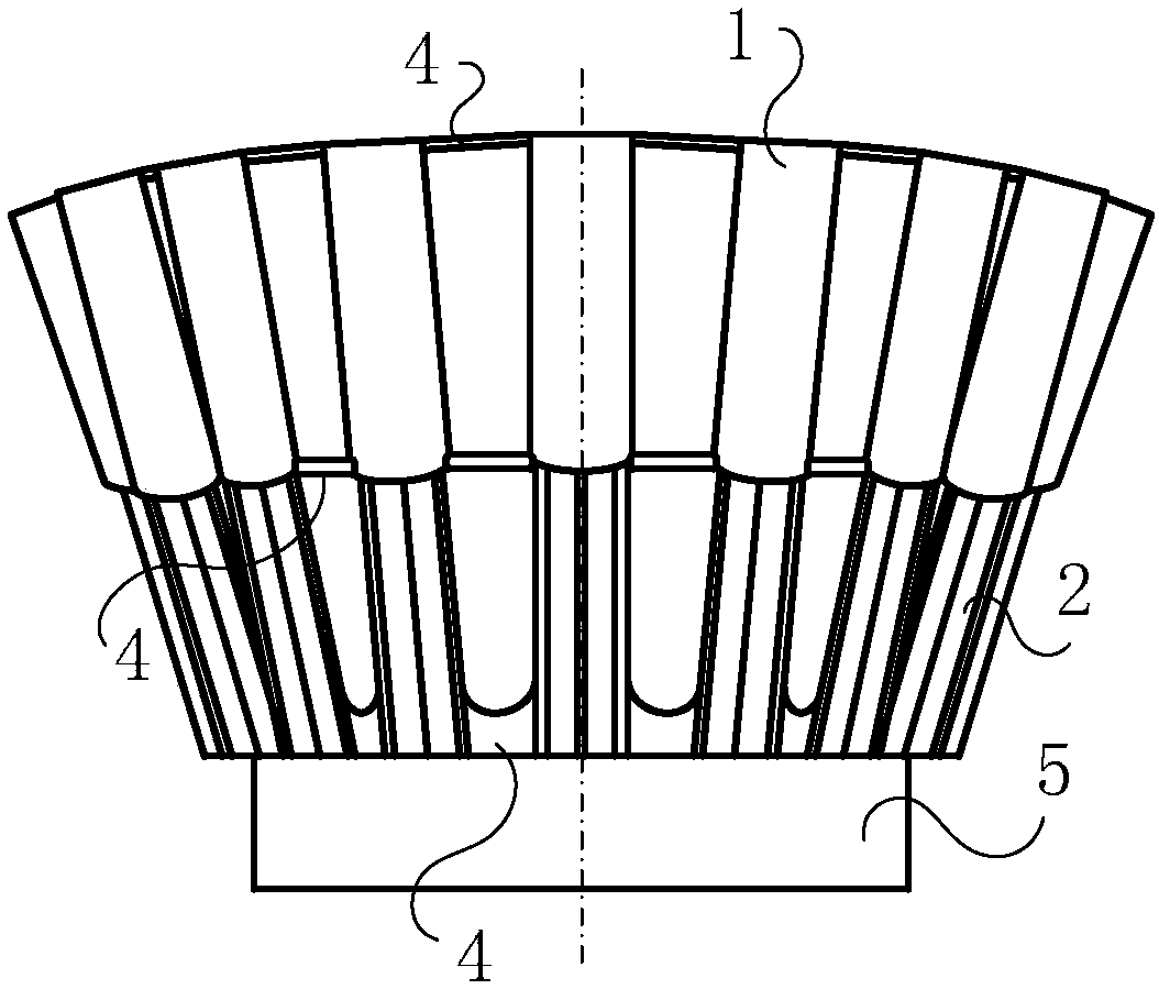 Three-section type badminton hair planting frame