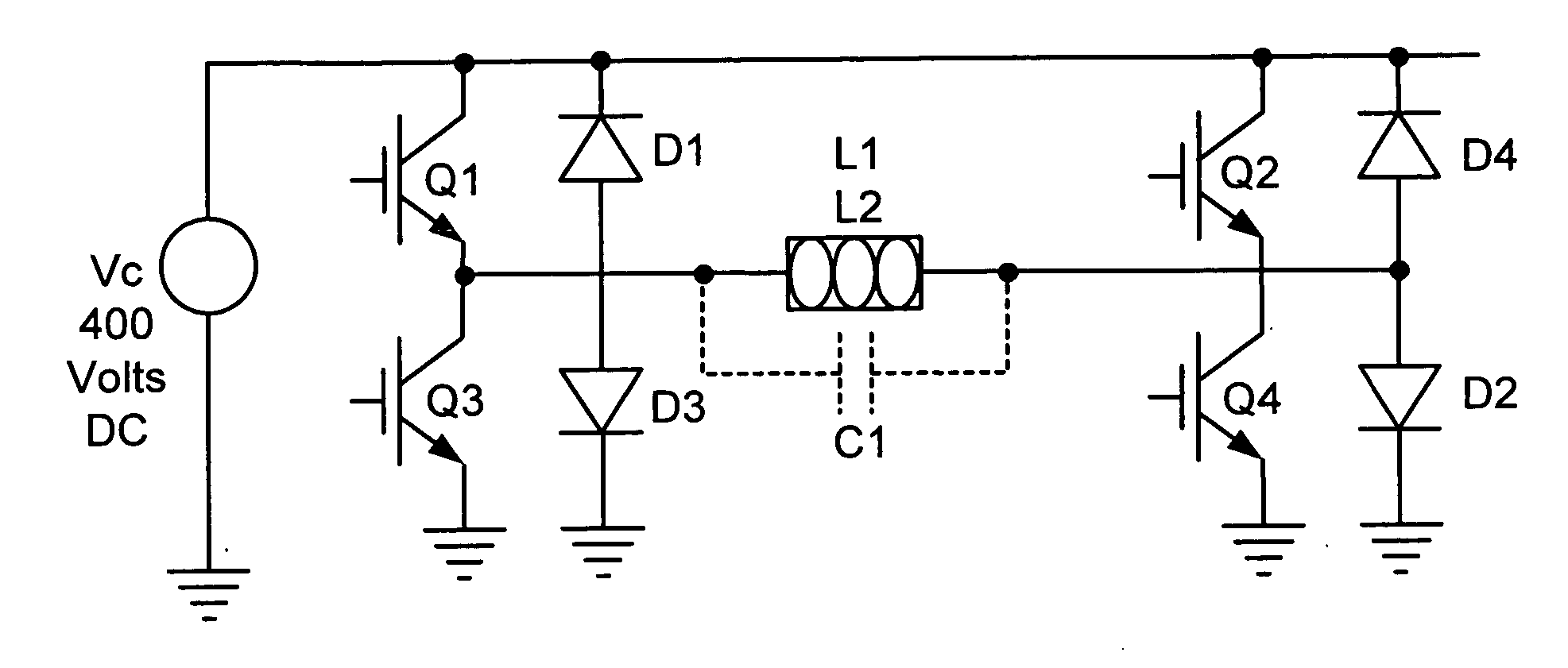 Power driving circuit for controlling a variable load ultrasonic transducer