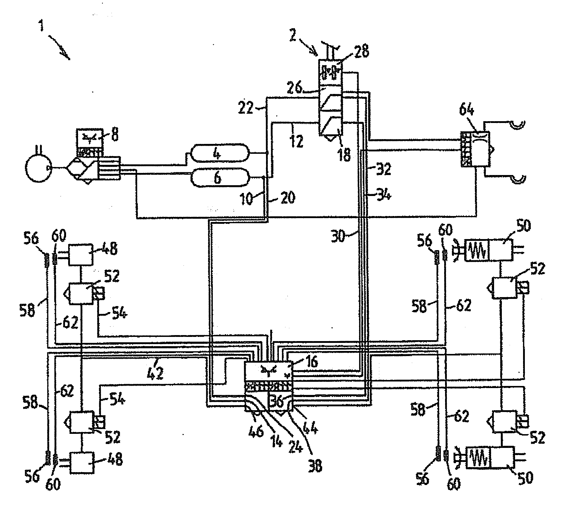 Electro-pneumatic pressure regulation module comprising pressure regulation channels having separate pneumatic circuits