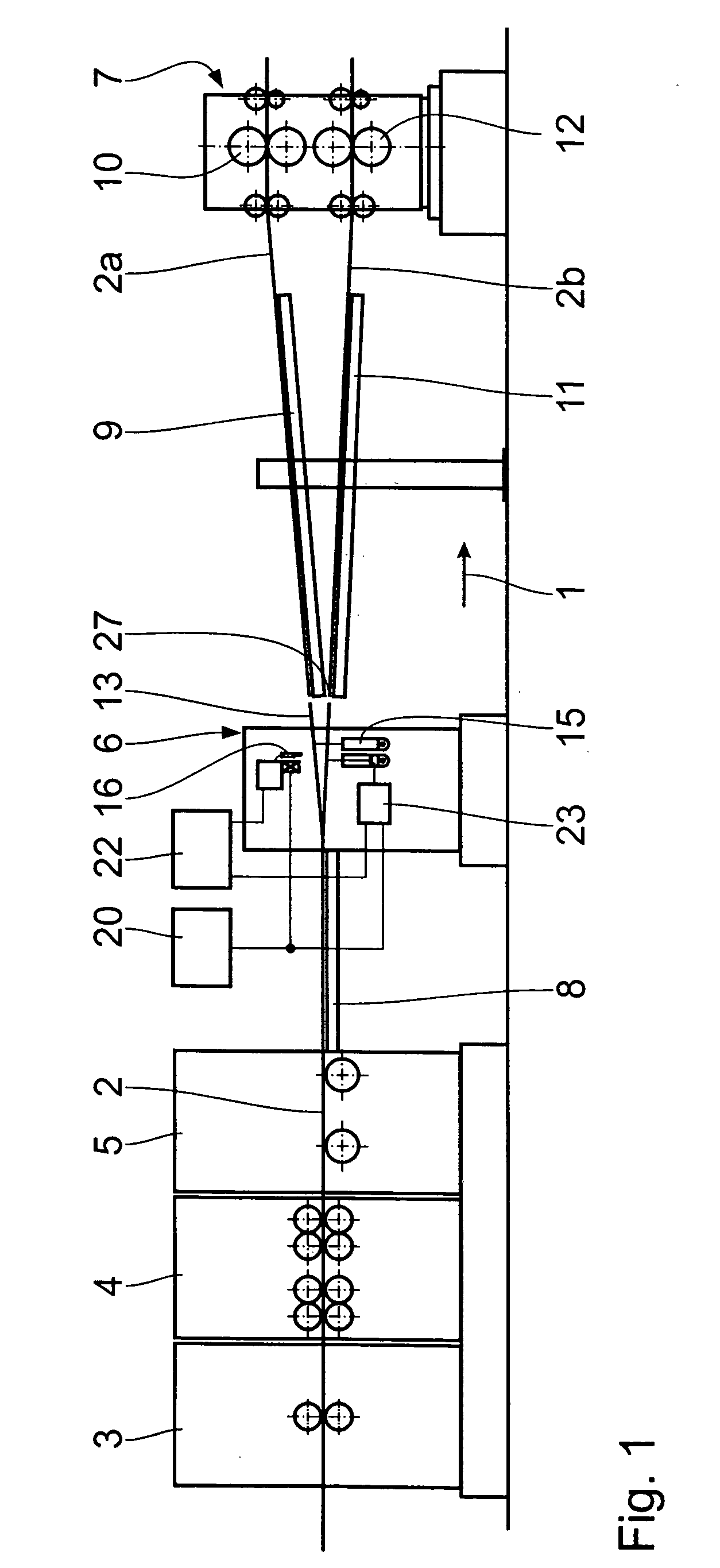 Shunt for a web divided into several sectional webs