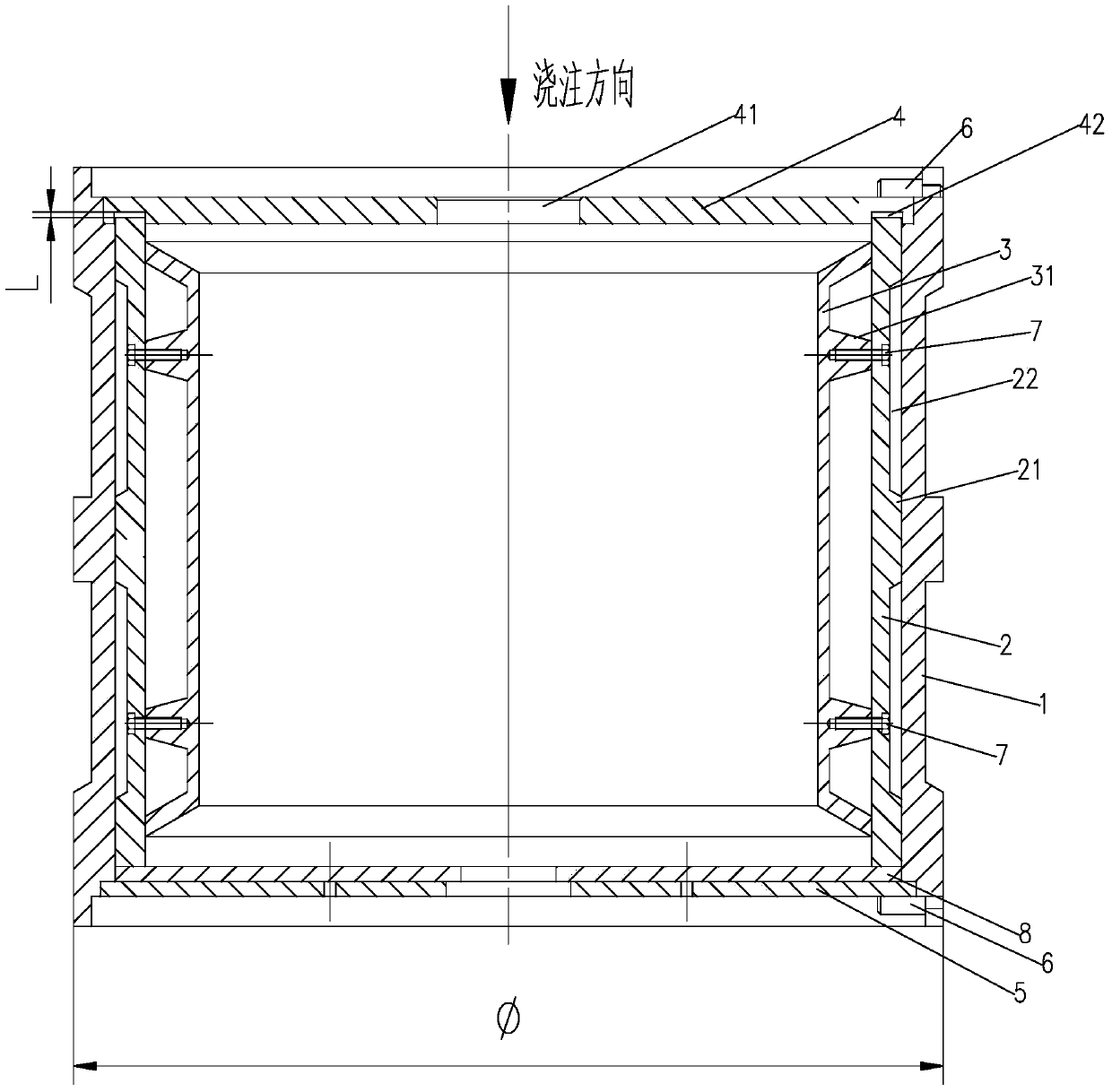 Mold for centrifugal casting of copper lining tiles