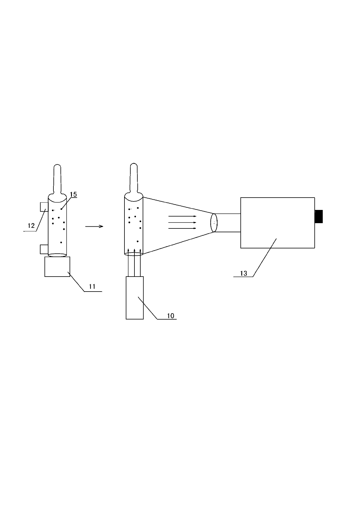 Solid granular foreign matter detection device and method for automatic light examining machine