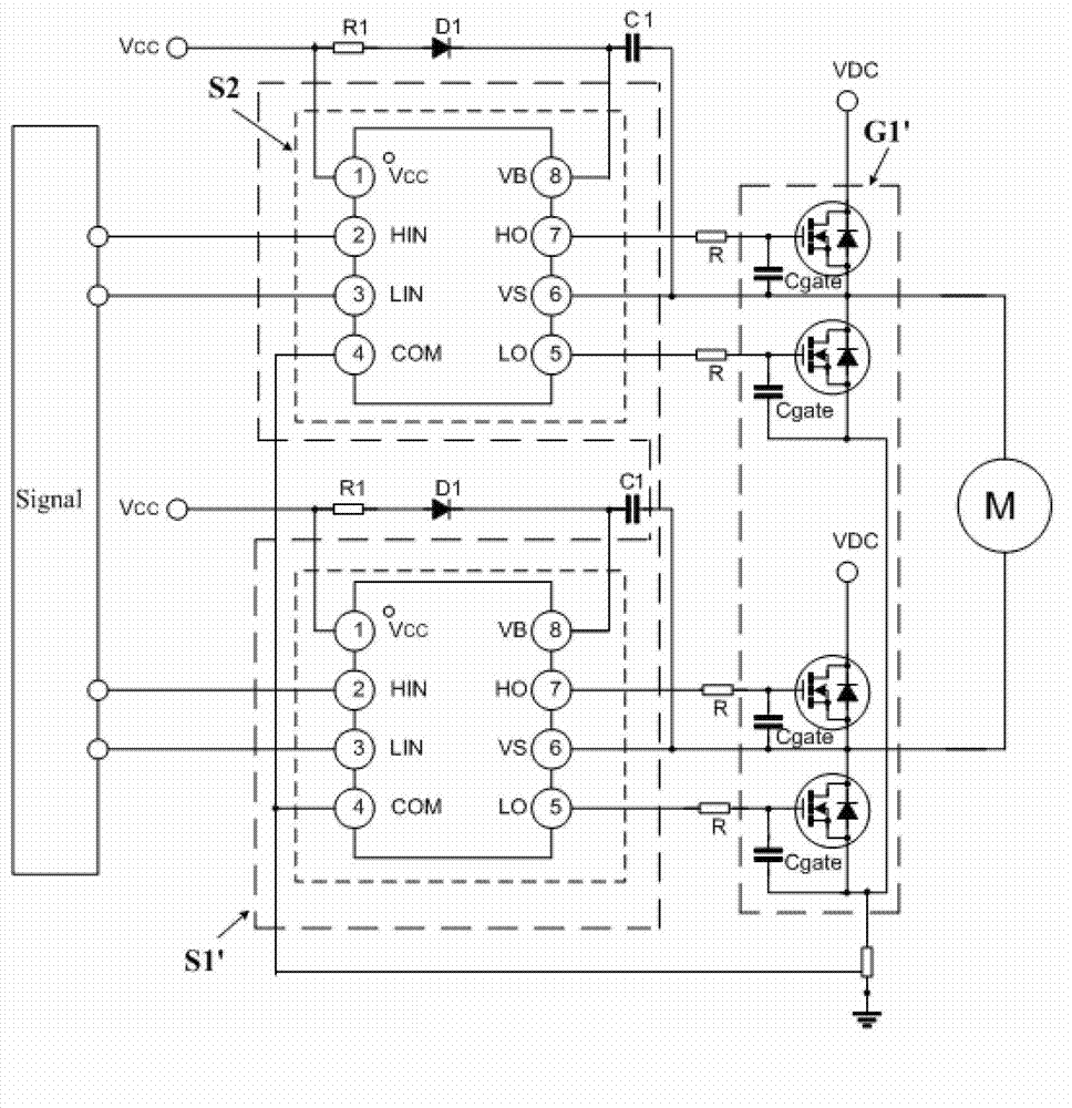 Packaging device of compact single-phase integrated drive circuit and single-phase integrated drive circuit
