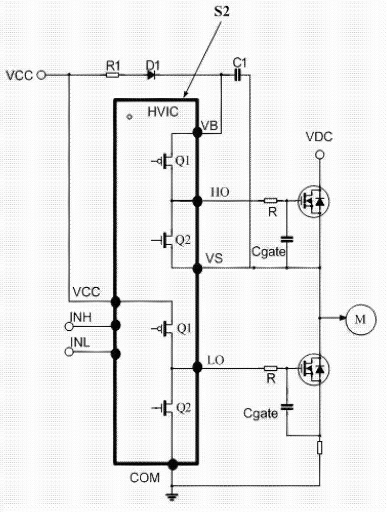 Packaging device of compact single-phase integrated drive circuit and single-phase integrated drive circuit