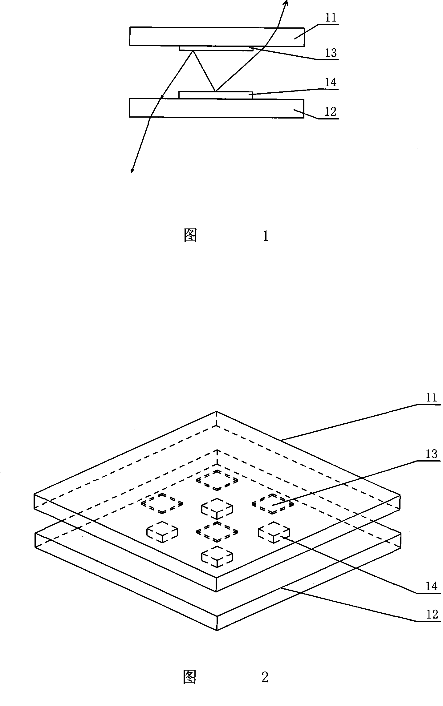 Method for making construction material two-side surface light extraction and LED surface light source for lighting