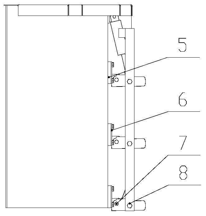 Pneumatic folding type loading machine climbing ladder structure