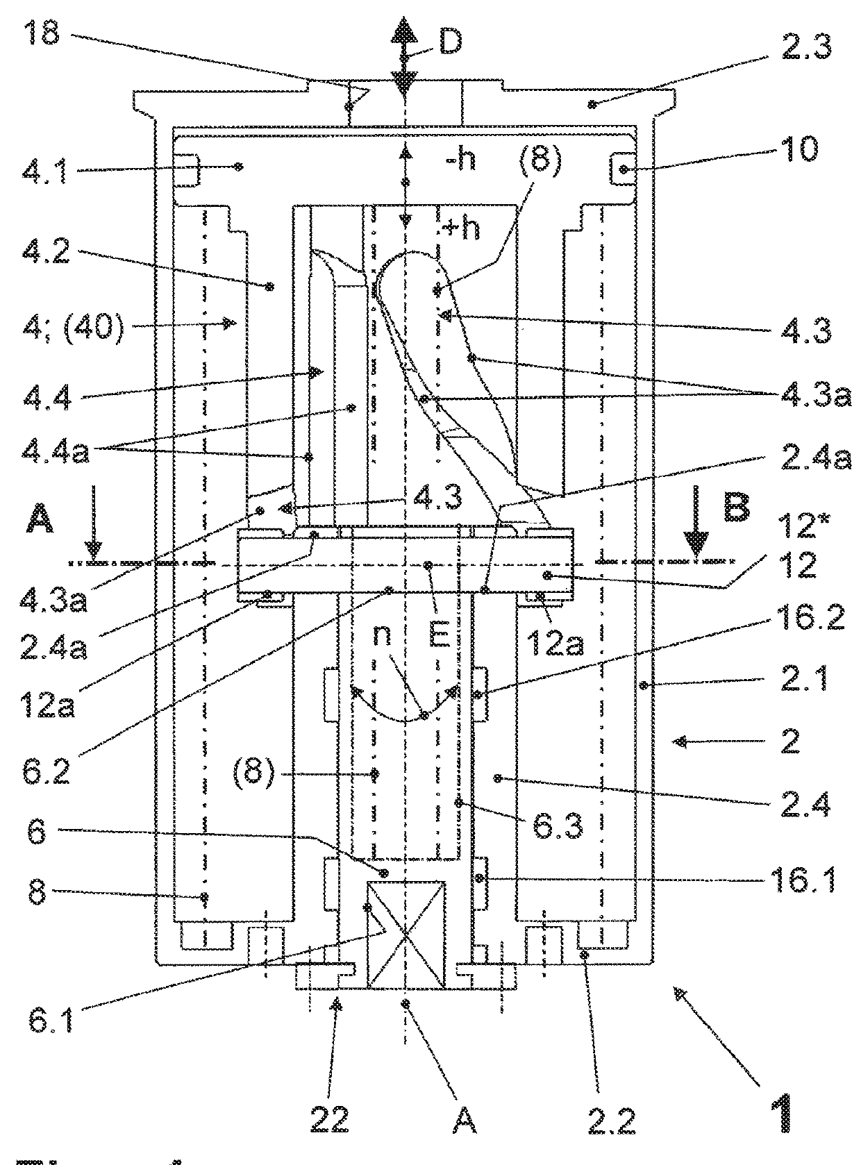 Actuating device for a rotatable closure part of a valve