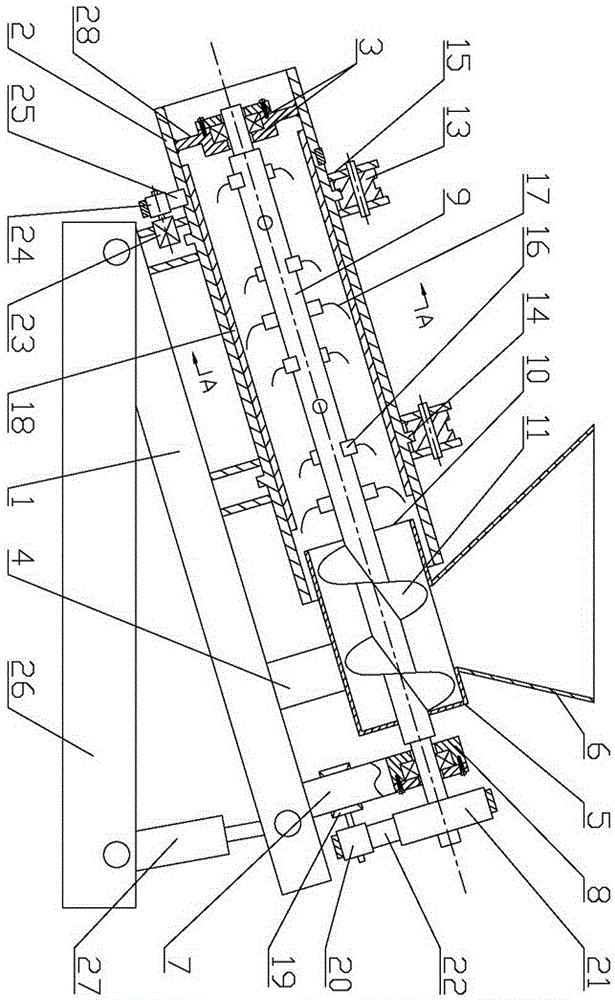 Contaminated soil repairing and crushing treatment device