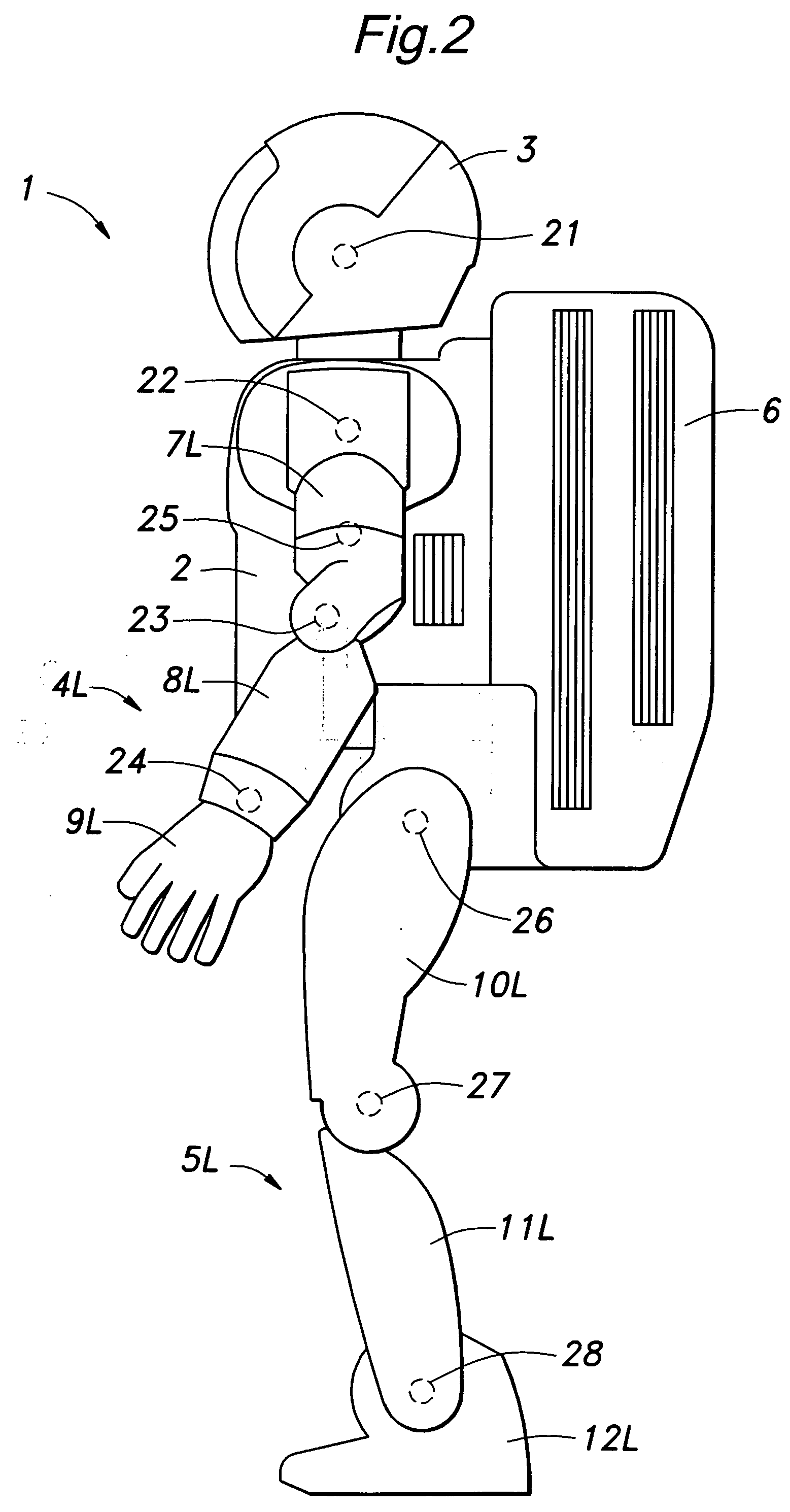 Cooling arrangement for a humanoid robot