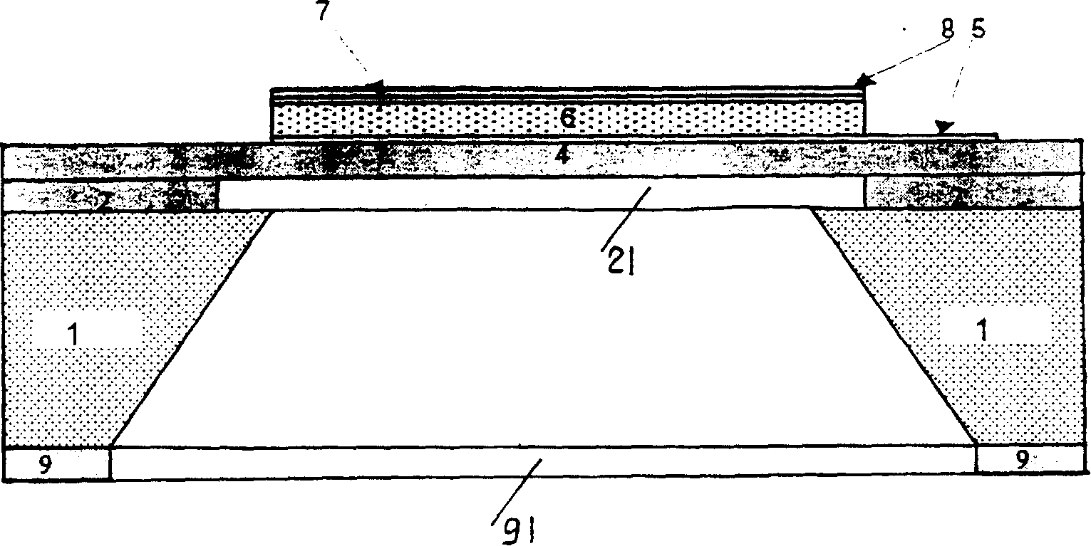 Silicon micro piezoelectric sensor chip and its preparing method