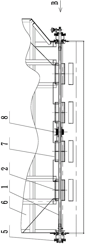 Rotary type flow-adjustable blanking valve structure and fluoride salt charging vehicle applying blanking valve