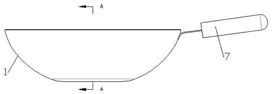 Hollow composite bottom pot and manufacturing method thereof