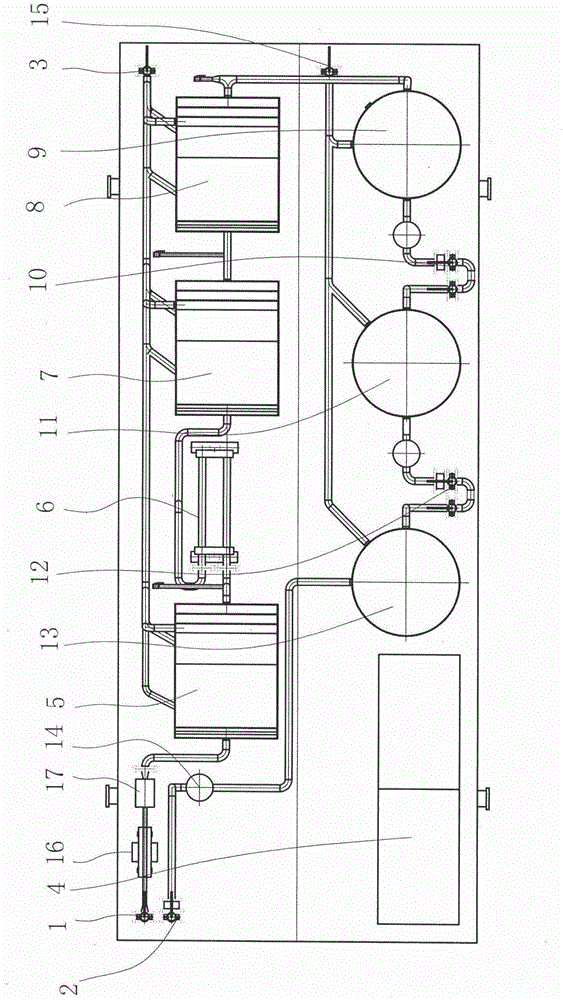 Advanced treatment recovery device for oily sewage