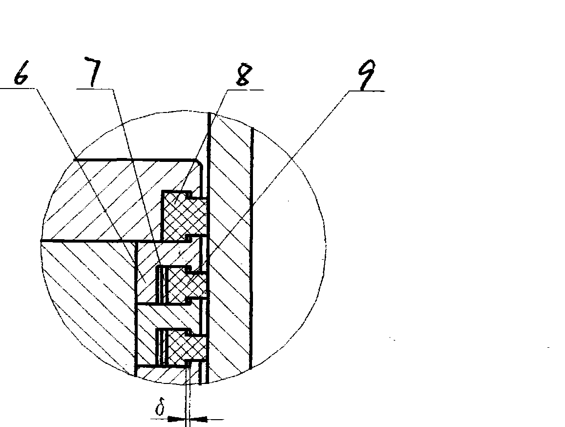 Piston sealing structure of vertical non-lubrication piston compressor