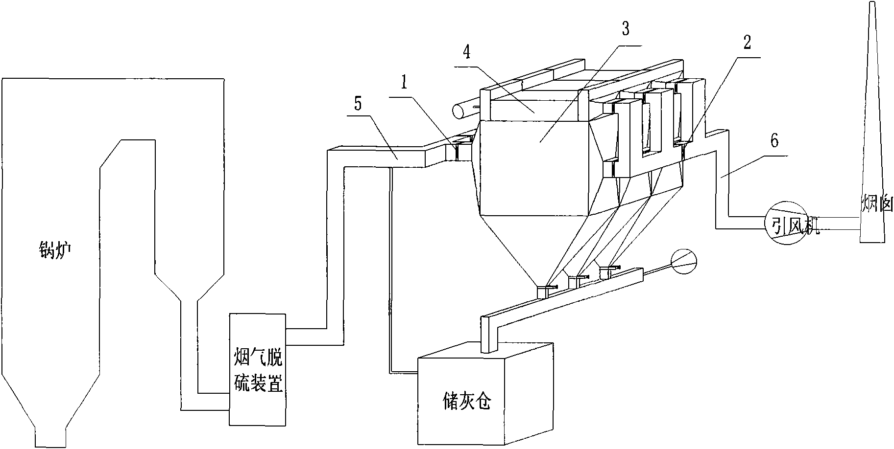 Static hop-pocket mixed dust removal device and control method thereof