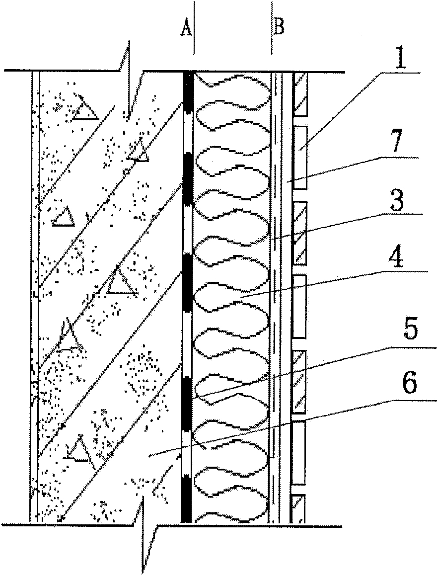 Netless flexible tapestry brick thermal insulation wall body and construction method thereof