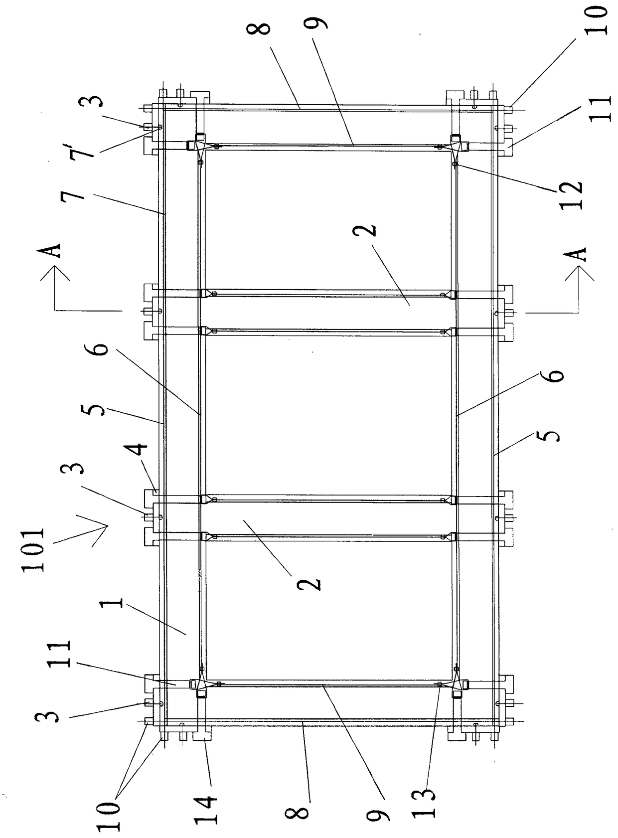 Earthen kiln folk house wall prestressed reinforcement structure