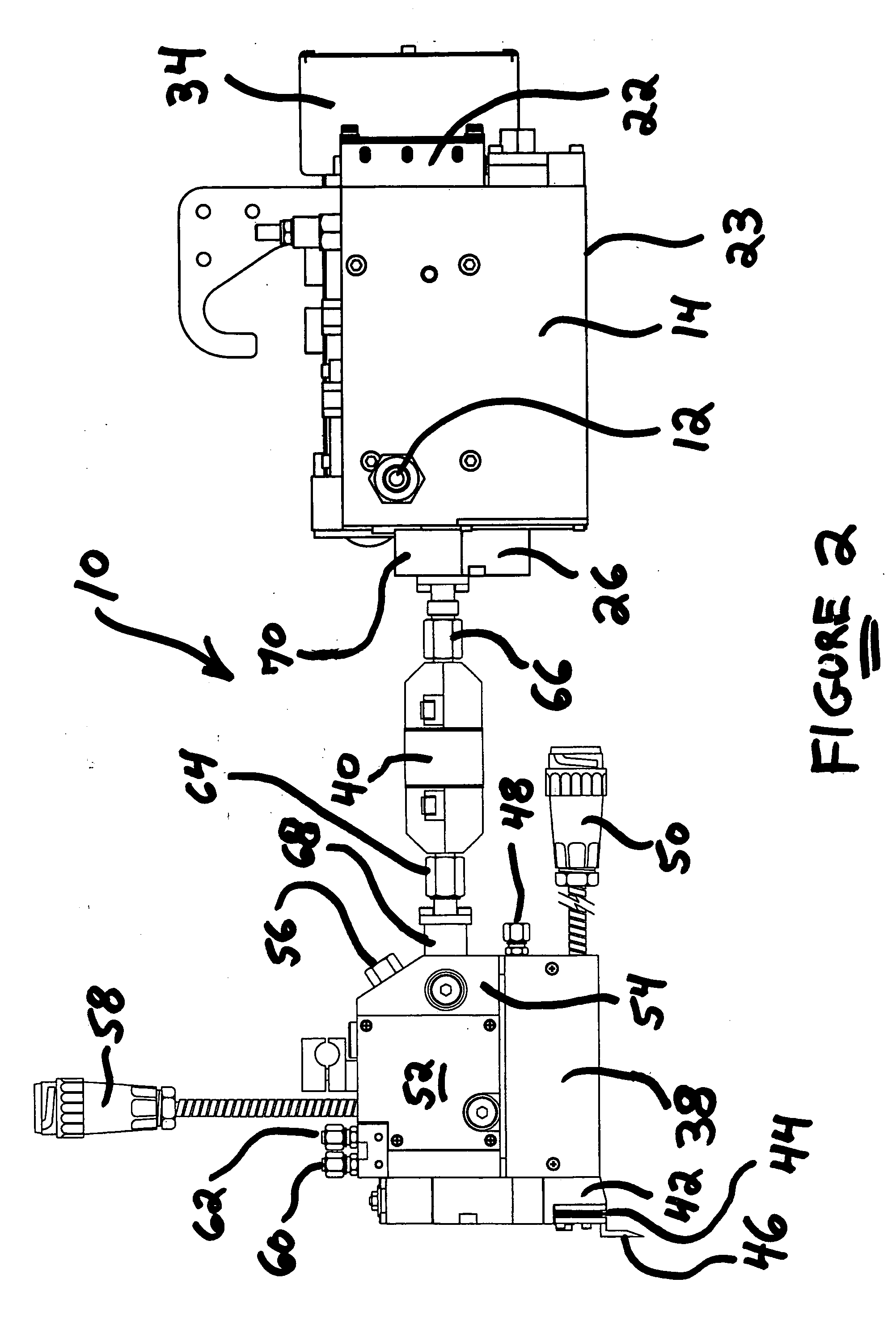Remote metering station and applicator heads interconnected by means of relatively short hoses with universal connectors
