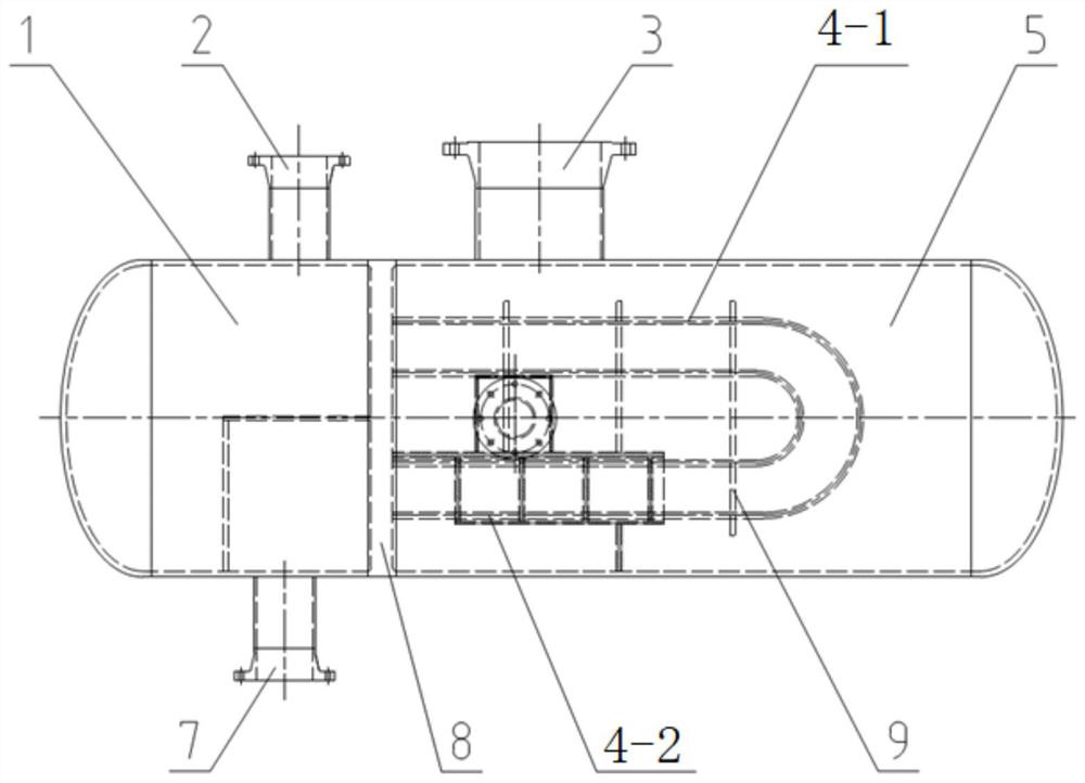 Two-section type conduction oil recovery heat exchanger for trough type photo-thermal power plant