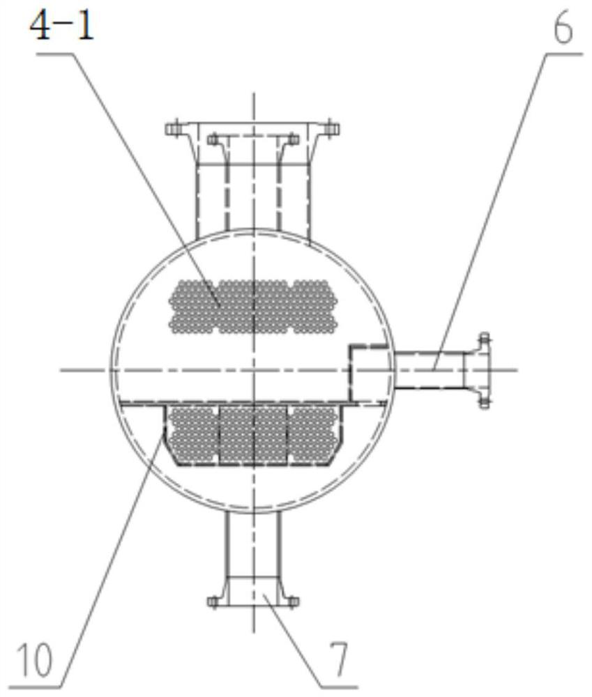 Two-section type conduction oil recovery heat exchanger for trough type photo-thermal power plant