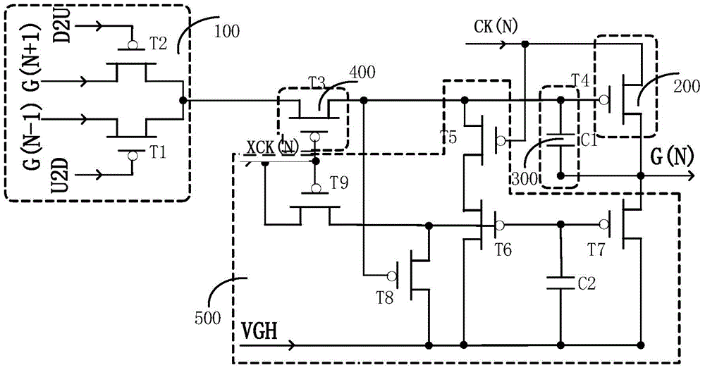 GOA (Gate Driver On Array) circuit for liquid crystal display device