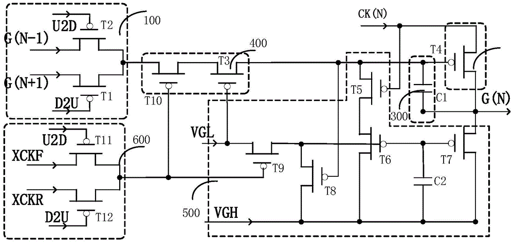 GOA (Gate Driver On Array) circuit for liquid crystal display device