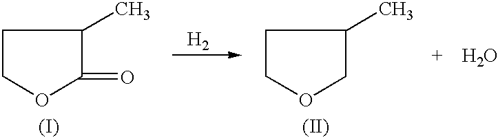 Manufacture of 3-methyl-tetrahydrofuran from 2-methyl-gamma-butyrolactone