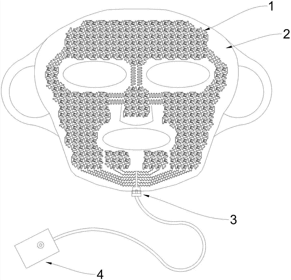 Stretchable ultrasonic auxiliary mask and preparation method thereof