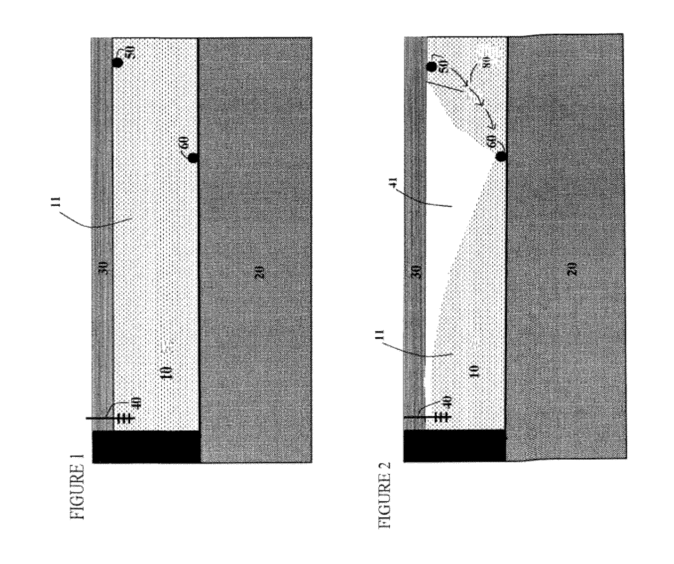 Method for displacement of water from a porous and permeable formation