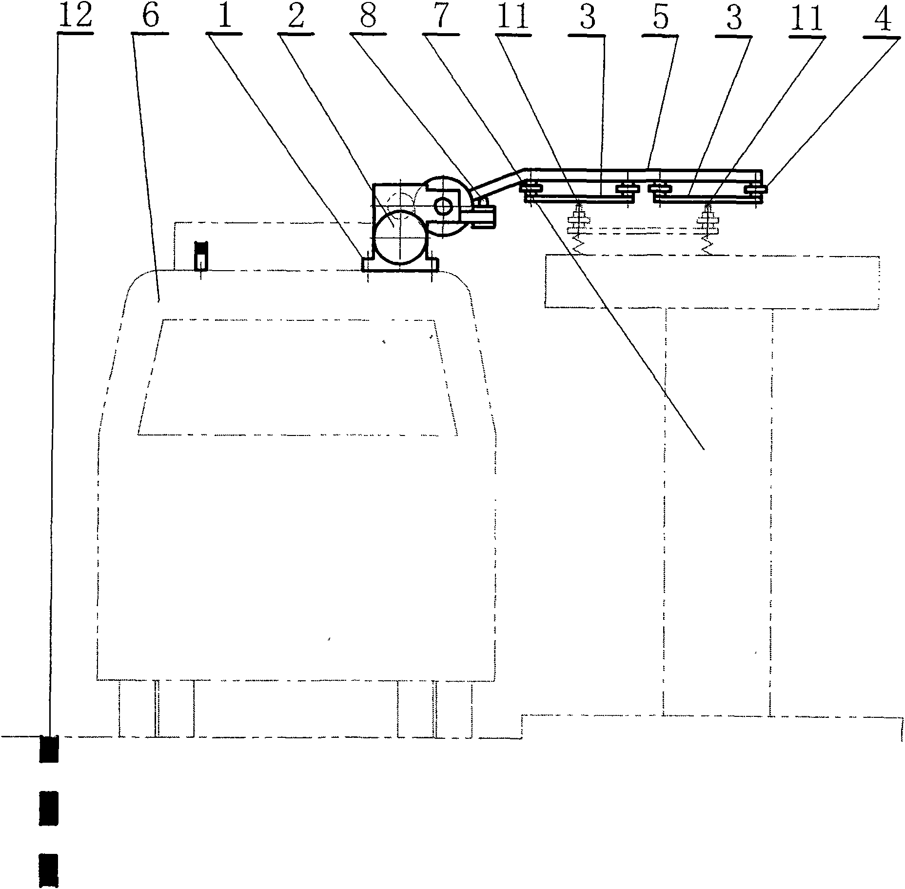 Single pole rotation type public transportation trolley bus trolley-pole