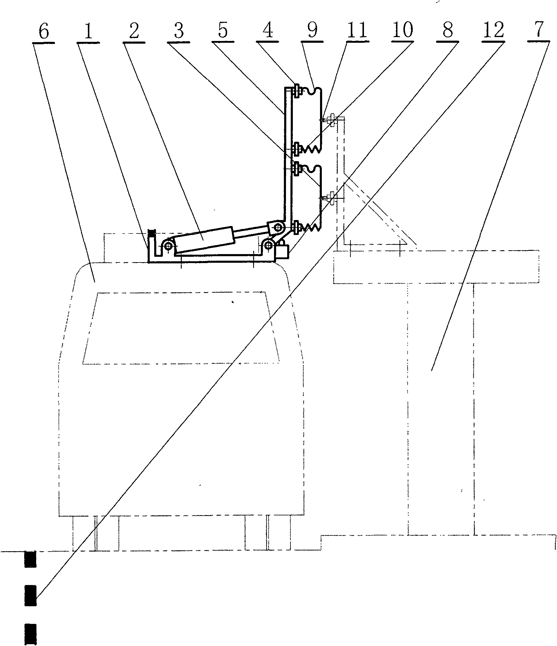 Single pole rotation type public transportation trolley bus trolley-pole