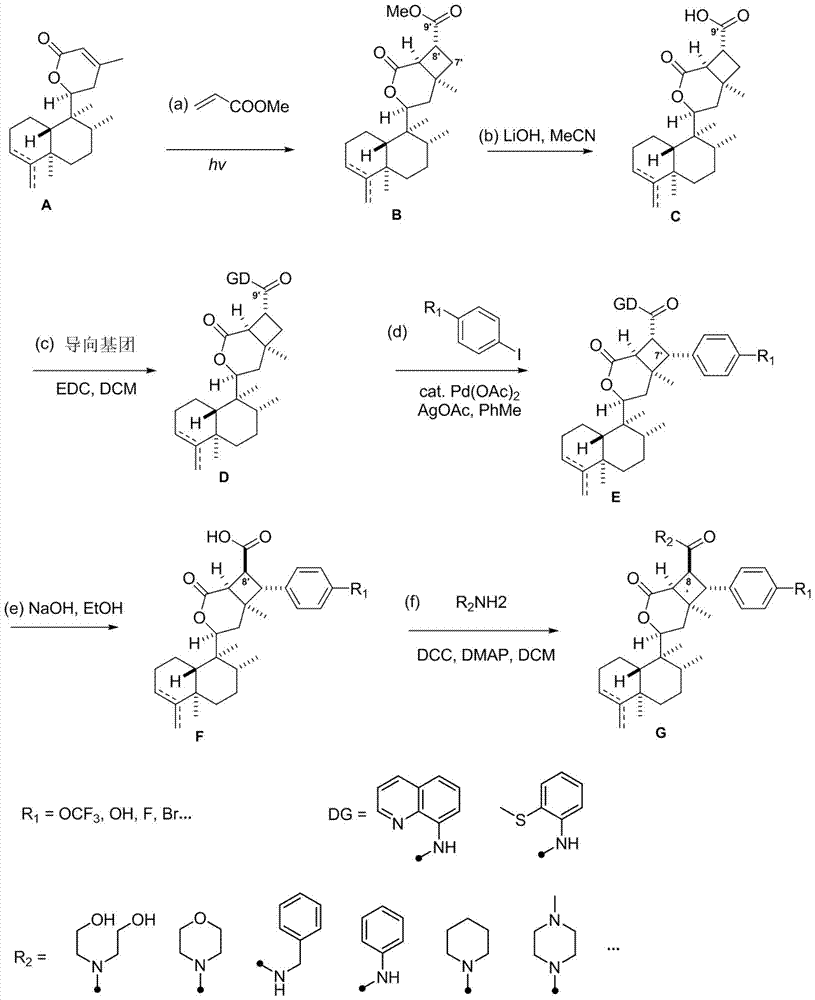 A kind of asymmetric cyclobutane derivative and its preparation method and application