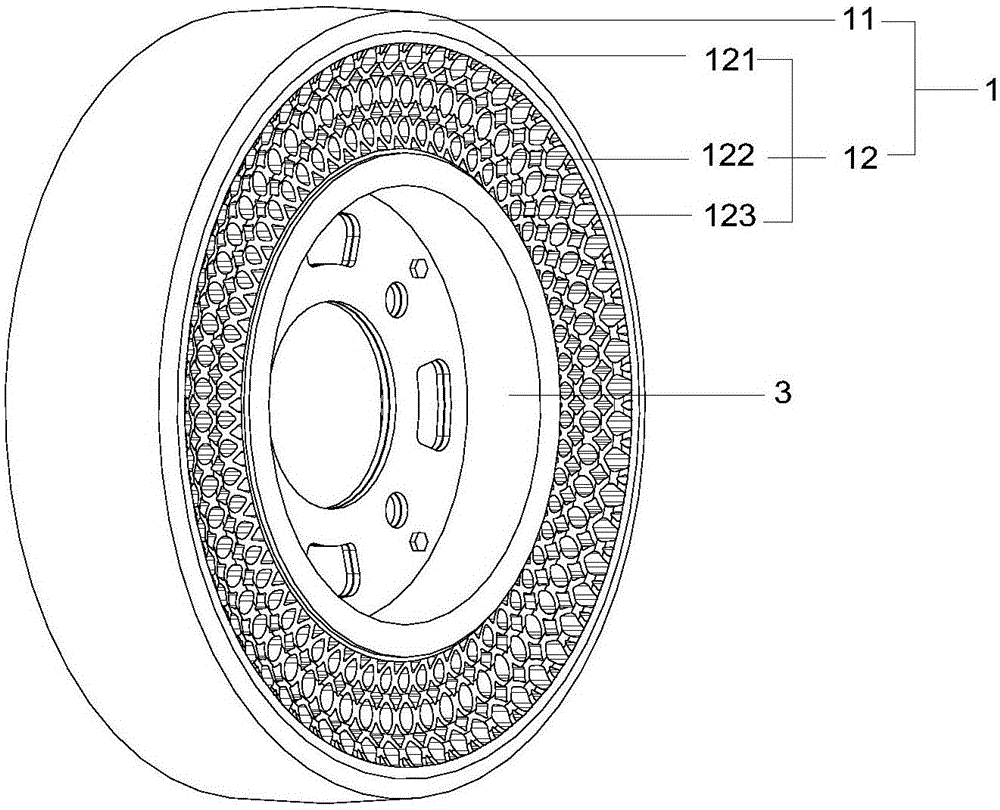 Two-piece type wheel hub used for non-pneumatic tire