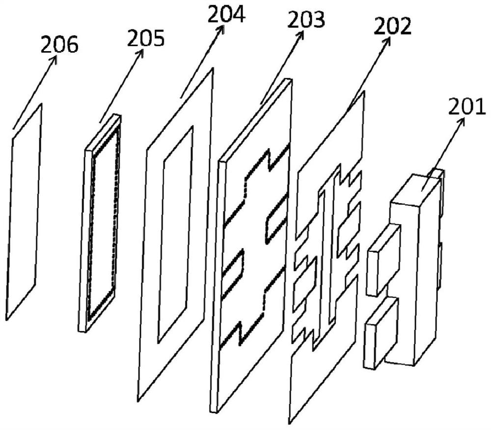 Rectangular waveguide-microstrip power divider and rectangular waveguide matching load