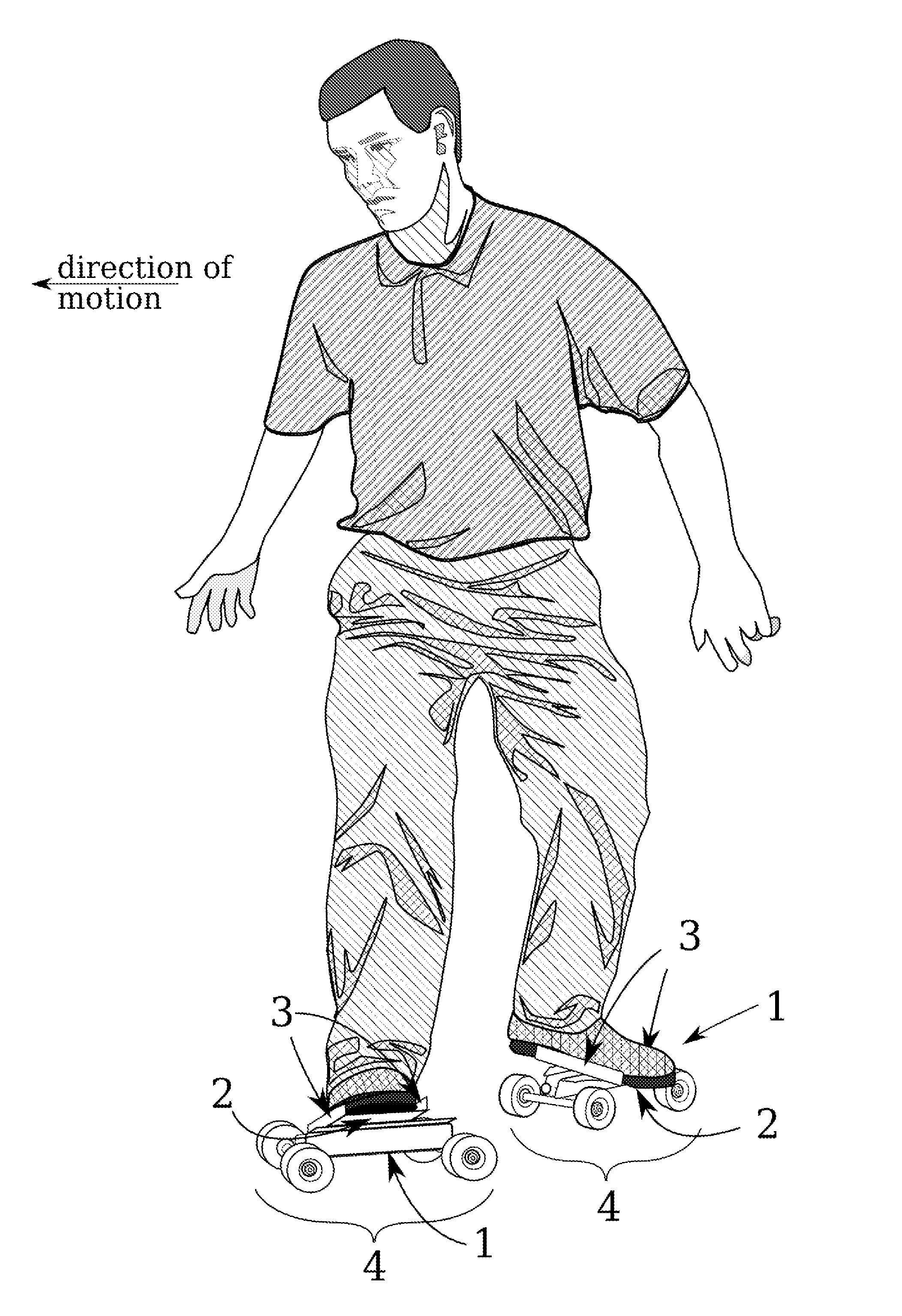 Individual foot-skates for transportation, exercise, and sport