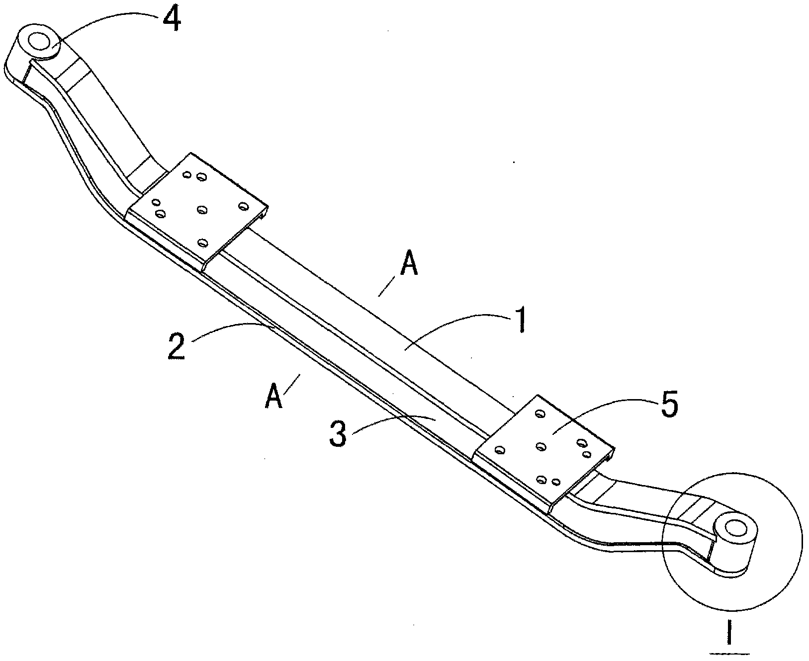 Welding type front axle beam and welding process thereof